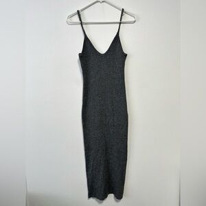 7 for all ManKind Grey Ribbed Knit Dress
